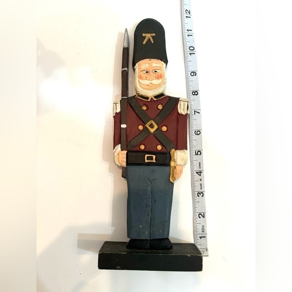 VTG Carved Wooden Christmas Santa and Toy Soldier 12” - Picture 8 of 9